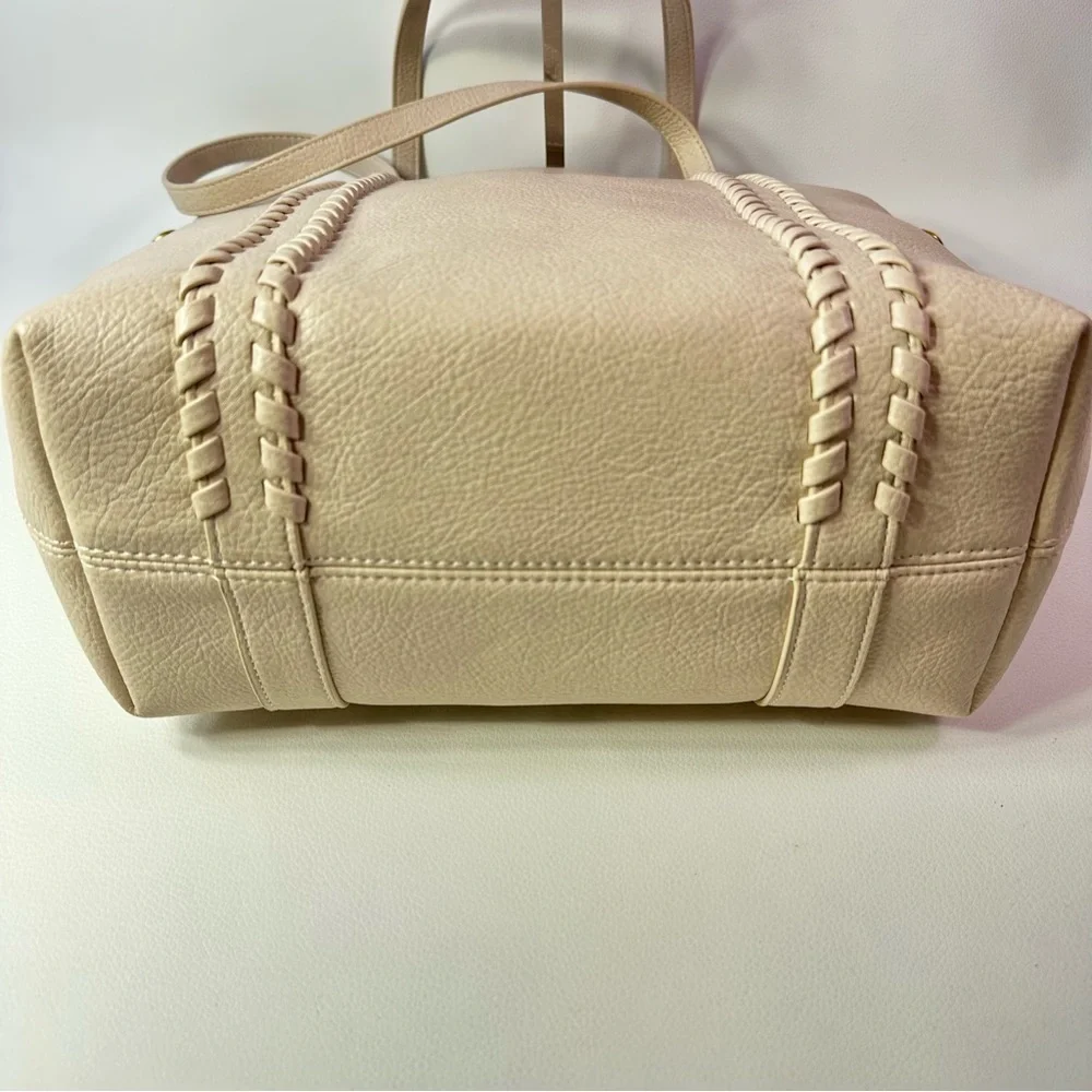 NEW WOMEN’S Style & Co Alabaster Whipstitch Braided Front Tote